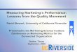 Measuring Marketing’s Performance: Lessons from the 