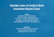 Standby Letter of Credit & Bank Guarantee Recent Cases