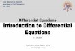 Differential Equations Introduction to Differential Equations