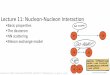 Lecture 11: Nucleon-Nucleon Interaction - Ohio University