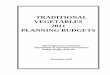 TRADITIONAL VEGETABLES 2011 PLANNING BUDGETS