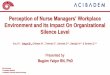 Perception of Nurse Managers’ Workplace
