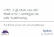 Word Sense Disambiguation FEWS: Large-Scale, Low-Shot with 