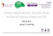 Violence Against Women, Domestic Abuse and Sexual Violence 