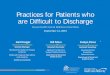 Practices for Patients who are Difficult to Discharge