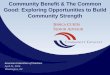 Community Benefit & The Common Good: Exploring 