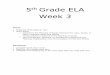 5th Grade ELA Week 3