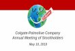 Colgate-Palmolive Company Annual Meeting of Stockholders 