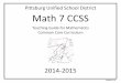 Pittsburg Unified School District Math 7 CCSS