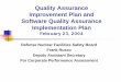 Quality Assurance Improvement Plan and Software Quality 