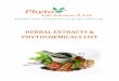 HERBAL EXTRACTS & PHYTOCHEMICALS LIST