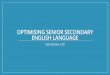 Optimising Senior Secondary English Language