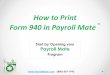 How to Print Form 940 in Payroll Mate