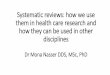 Systematic reviews: how we use them in health care 