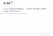 Small things make a big difference - AQA