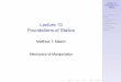 Lecture 13 Foundations of Statics