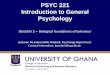 PSYC 221 Introduction to General Psychology