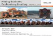 Mining Business Explanatory Meeting August 31, 2018