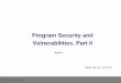 Program Security and Vulnerabilities. Part II