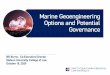 Marine Geoengineering Options and Potential Governance