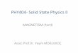PHY404- Solid State Physics II