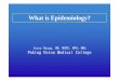 What is Epidemiology - Pitt