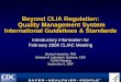 Beyond CLIA Regulation: Quality Management System 