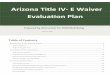 Arizona Title IV- E Waiver Evaluation Plan