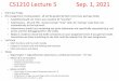 CS1210 Lecture 5 Sep. 1, 2021
