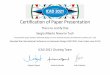 Certification of Paper Presentation