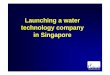 Launching a water technology company in Singapore