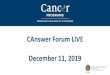 CAnswer Forum LIVE December 11, 2019