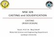 MSE(324(( CASTING(and(SOLIDIFICATION(