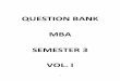QUESTION BANK MBA SEMESTER 3 VOL. I - DIAS