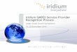 Iridium GMDSS Service Provider Recognition Process