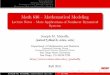 Math 636 – Mathematical Modeling