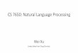 CS 7650: Natural Language Processing