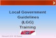 Local Government Guidelines (LGG) Training