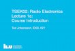 TSEK02: Radio Electronics Lecture 1a: Course Introduction