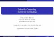 Scienti c Computing Numerical Computing