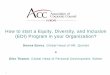 How to start a Equity, Diversity, and Inclusion (EDI 