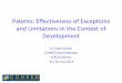 Patents: Effectiveness of Exceptions and Limitations in 