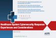 Healthcare System Cybersecurity Response: Experiences and 