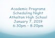 Academic Programs Scheduling Night Atholton High School