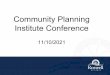 Community Planning Institute Conference
