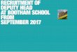 RECRUITMENT OF DEPUTY HEAD AT BOOTHAM SCHOOL FROM 
