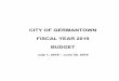CITY OF GERMANTOWN FISCAL YEAR 2019 BUDGET
