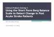 Using the Short Form Berg Balance Scale to Detect Change 