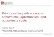 Priority setting with economic constraints: Opportunities 