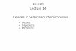 EE 330 Lecture 14 Devices in Semiconductor Processes